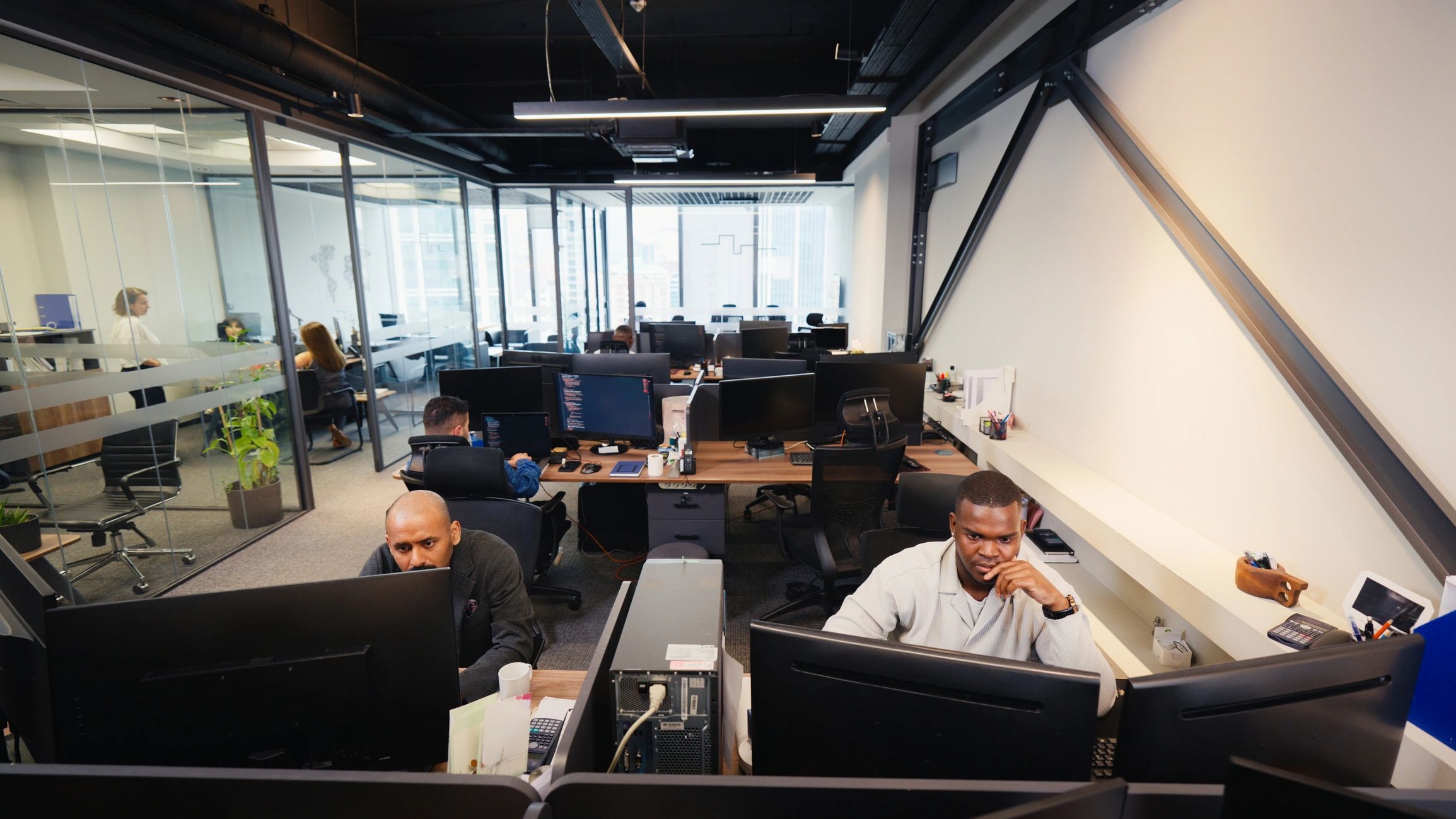 Business team working together in a modern office